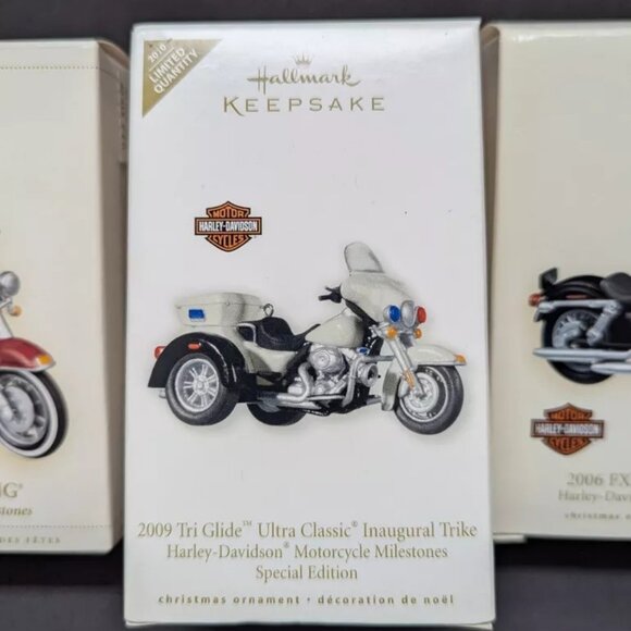 HALLMARK Keepsake Ornament Christmas HARLEY DAVIDSON MOTORCYCLE Lot of 4 NIB - Picture 3 of 6